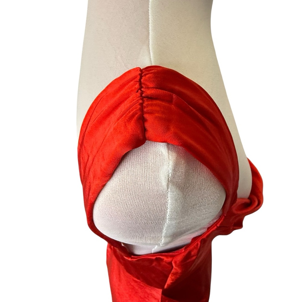 RunAway Havana Sexy Vixen Red Satin Mini Dress unique low back date night hot 💃 - Picture 9 of 16